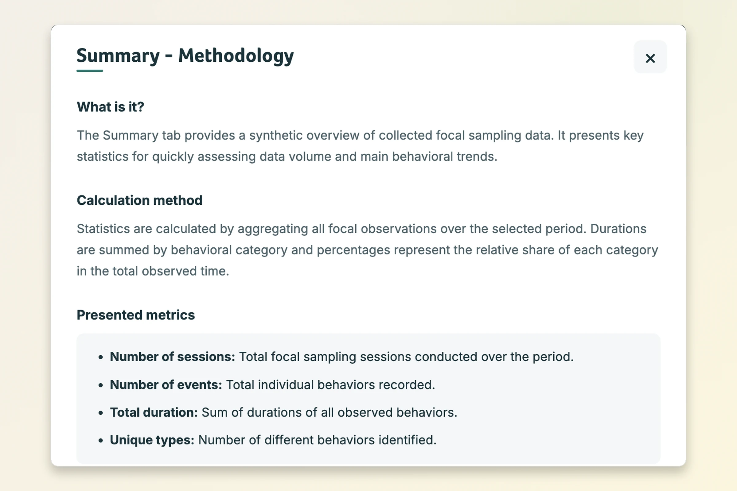 Méthodologie d'observation et de validation