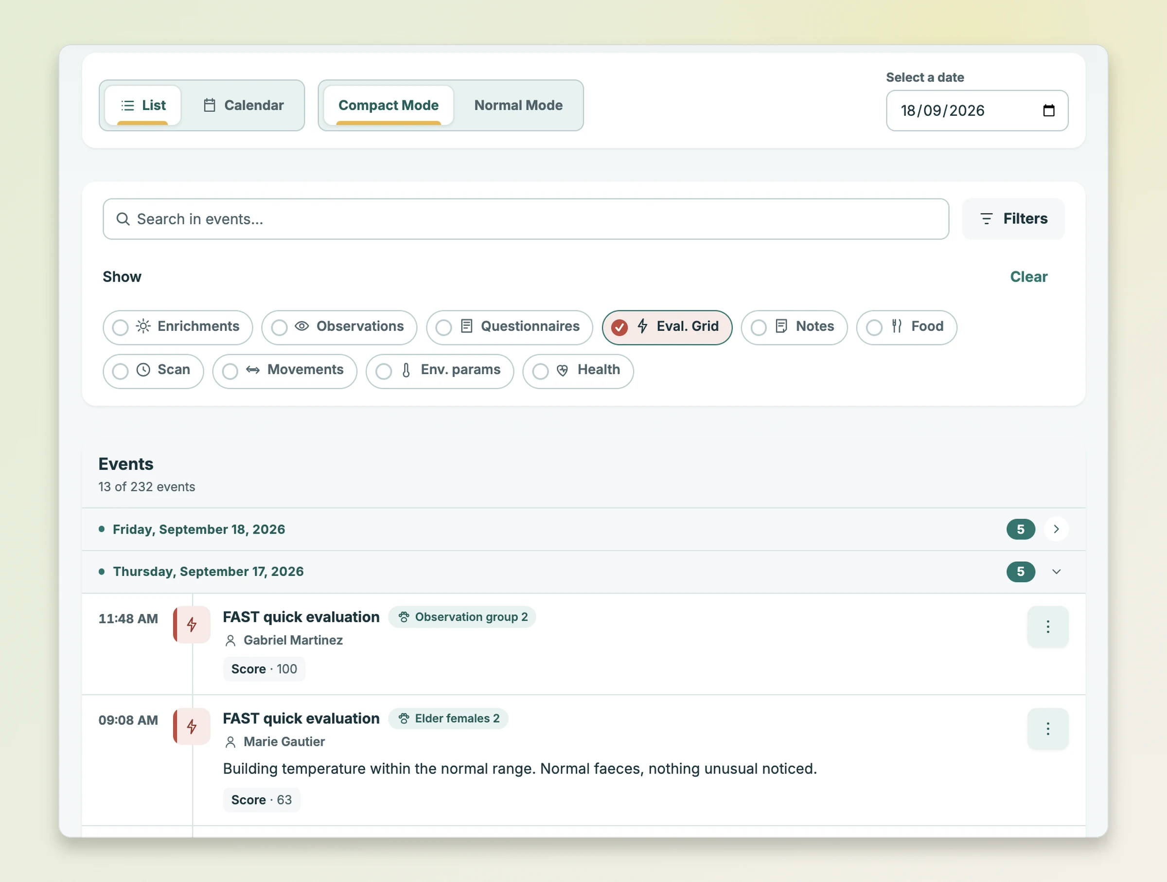 Navigation temporelle dans la Timeline